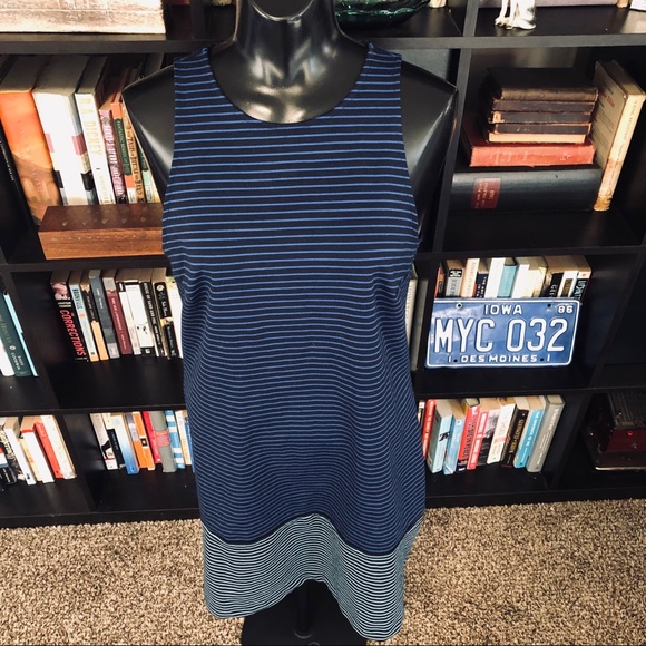 Merona Blue Striped Color Block Dress - Picture 2 of 8